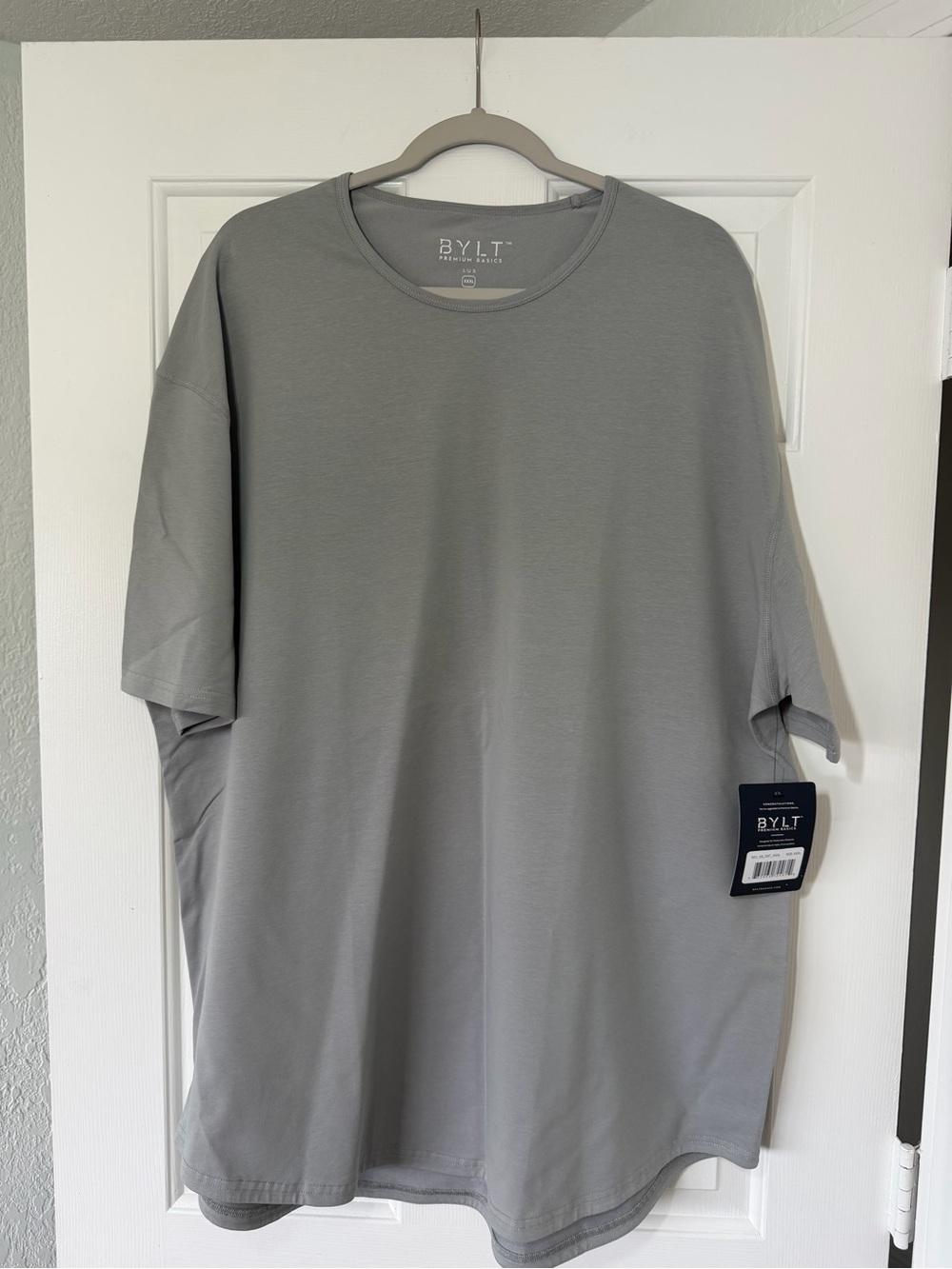 BYLT Basics Men's Short Sleeve Crew T-Shirt in Light Gray